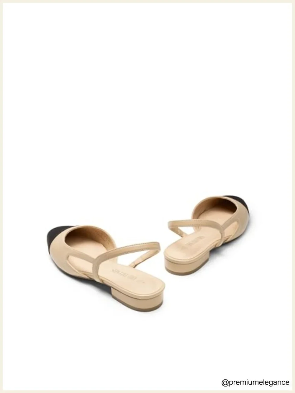 Faux Leather Slingback Ballet Flats Low Heel Dress Shoes